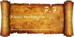 Pápai Hortenzia névjegykártya